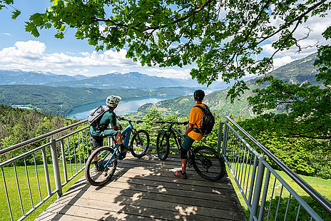 E-biking with professionals at Lake Millstatt in Carinthia: Trail camp between lake and mountain, (c) Archive MTG/Gert Perauer