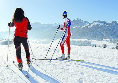 Cross country skiing in Kössen