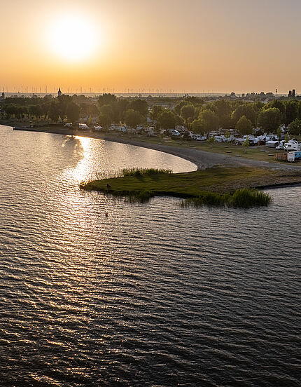 Strandcamping Podersdorf Luftaufnahme