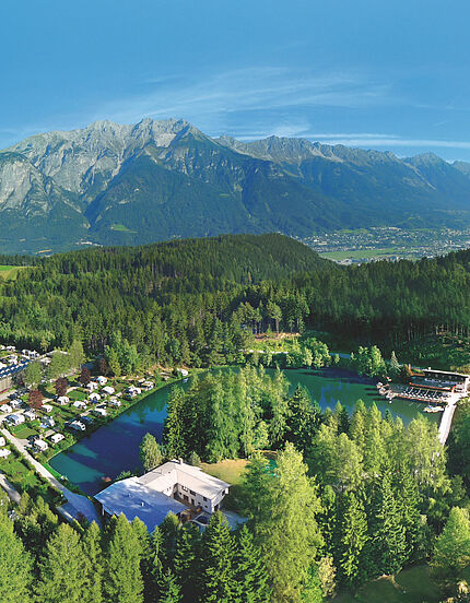 Ferienparadies Natterer See Luftaufnahme