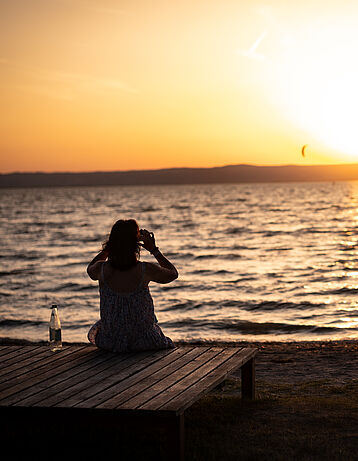 Strandcamping Podersdorf Abendstimmung