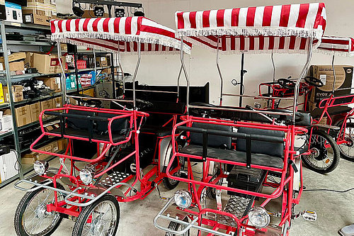 Rickshaw wheels in the Donaupark Tulln