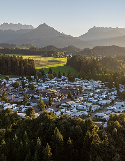 Eurocamp Wilder Kaiser Kössen Flugaufnahme