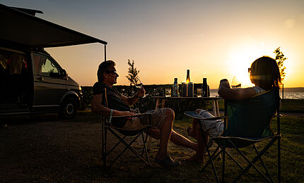 Strandcamping Podersdorf Abendstimmung