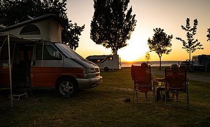 Strandcamping Podersdorf Abendstimmung