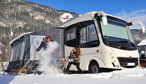 Zimní kemp Camping Seeblick Toni Kramsach Alpbachtal