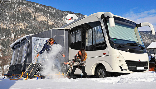 Wintercamping Camping Seeblick Toni Kramsach Alpbachtal